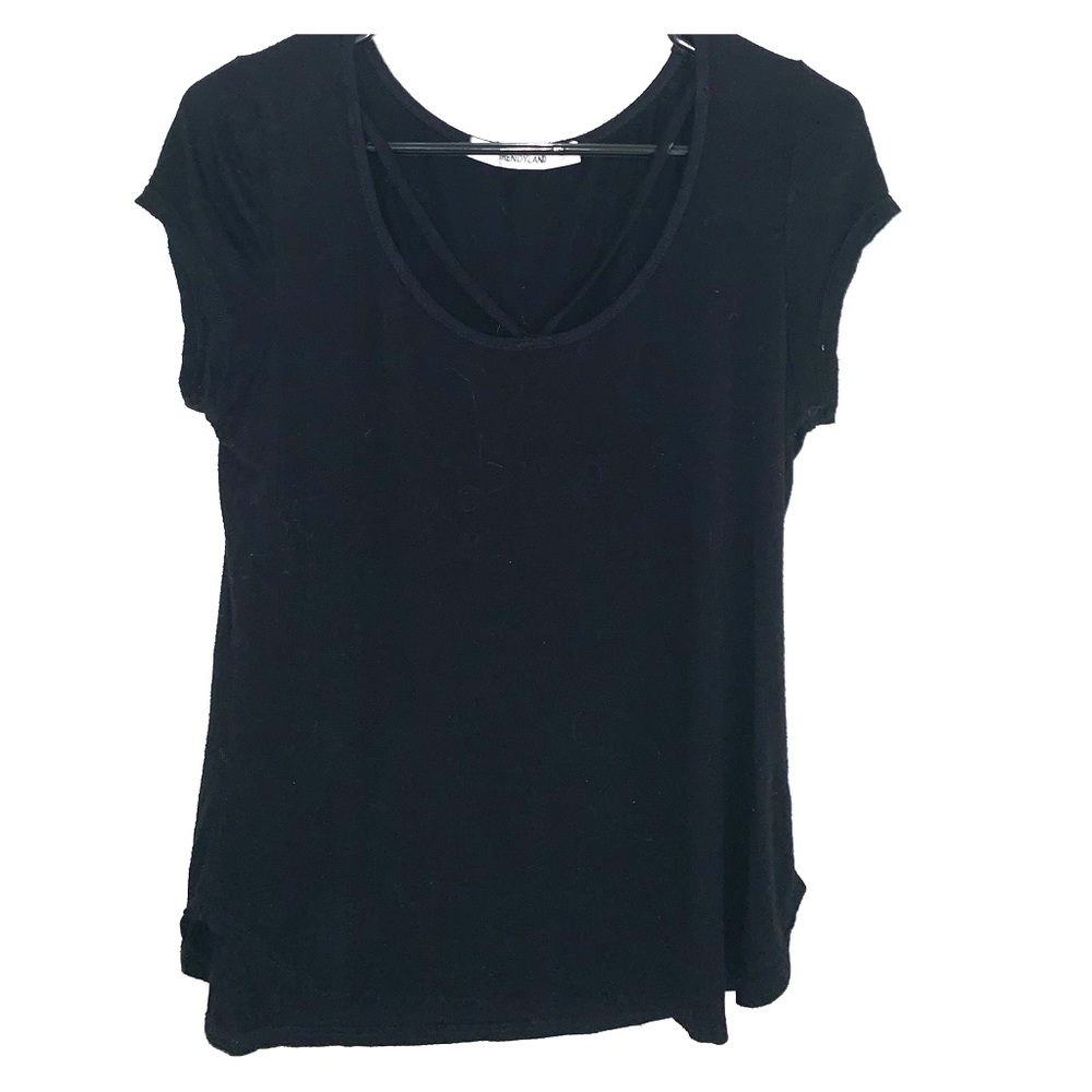 Black cotton strappy tee